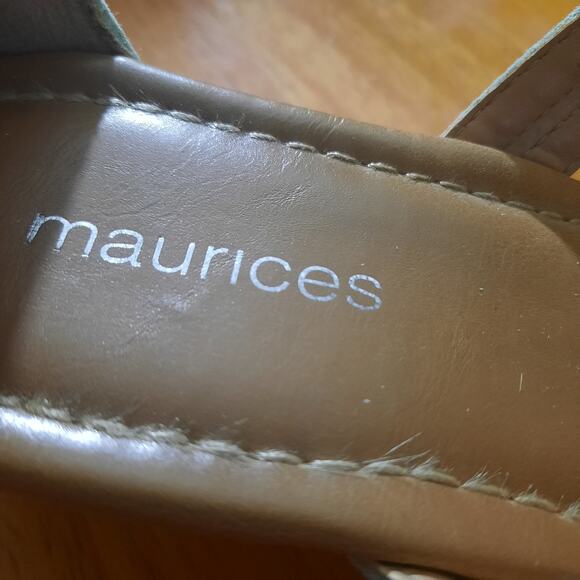 Maurices Eileen Embellishment Rhinestone Strapy Wedge Zip Back Sandals Size 8 - Picture 6 of 9